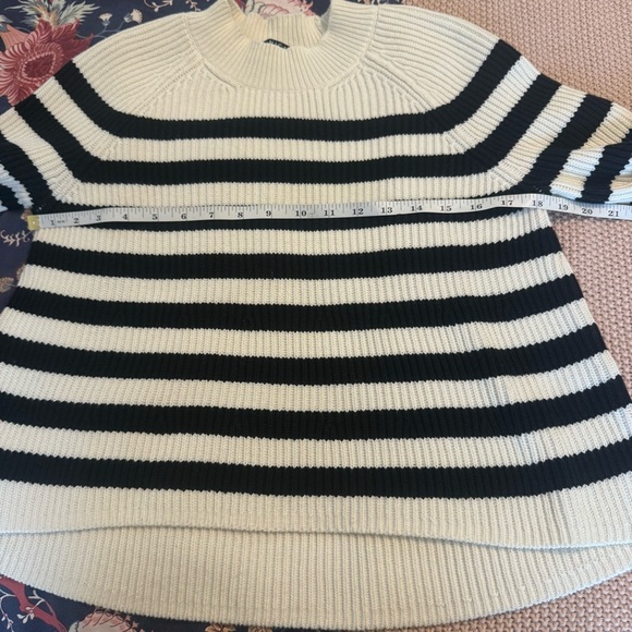 Veronica Beard Boyd Cotton Black and White Striped Sweater Small - Picture 6 of 9